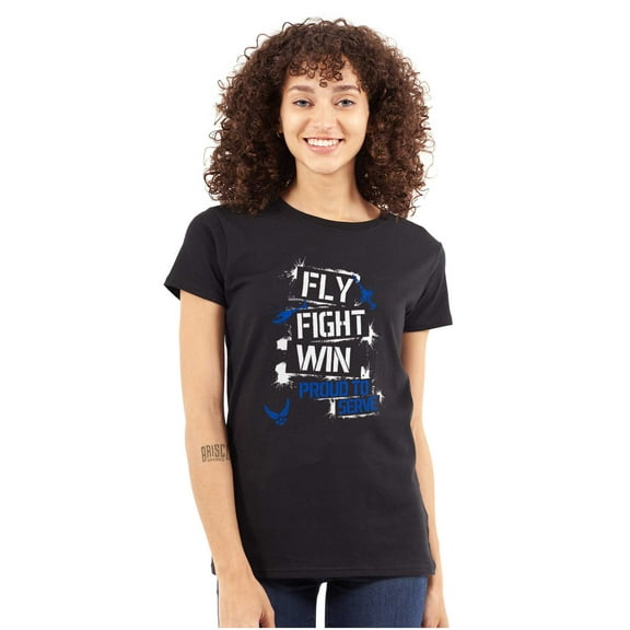 US Air Force Fly Fight Wind Pride Women's T Shirt Ladies Tee Brisco Brands S