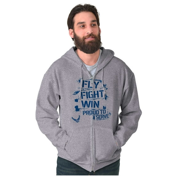 US Air Force Fly Fight Wind Pride Zip Up Hoodie Men's Women's Brisco Brands L
