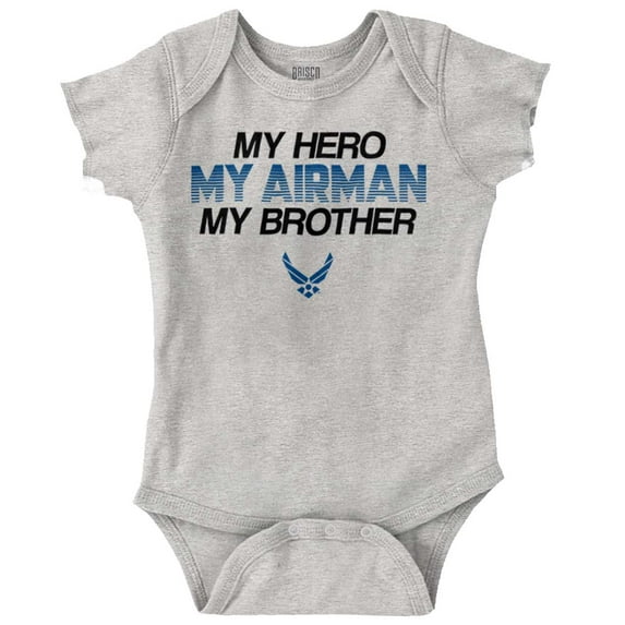 US Air Force Hero Airman Brother Romper Boys or Girls Infant Baby Brisco Brands 12M