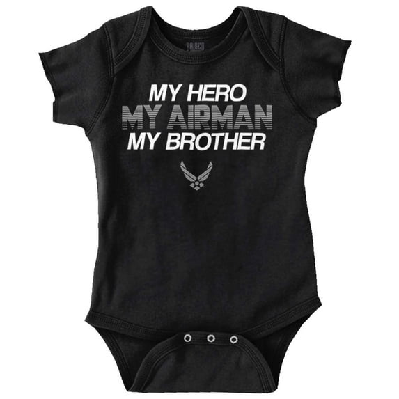 US Air Force Hero Airman Brother Romper Boys or Girls Infant Baby Brisco Brands 24M