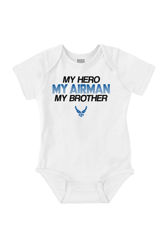US Air Force Hero Airman Brother Romper Boys or Girls Infant Baby Brisco Brands 24M