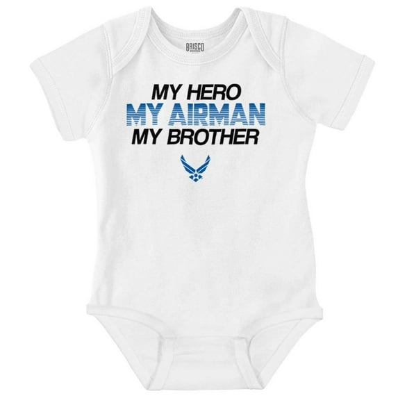US Air Force Hero Airman Brother Romper Boys or Girls Infant Baby Brisco Brands 6M