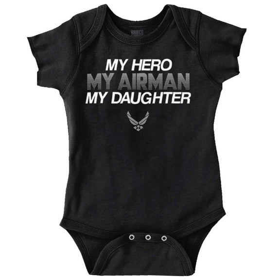 US Air Force Hero Airman Daughter Romper Boys or Girls Infant Baby Brisco Brands 12M