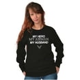 thumbnail image 1 of US Air Force Hero Airman Husband Women Crewneck Sweatshirt Brisco Brands L, 1 of 6