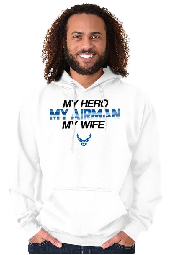 US Air Force Hero Airman Wife Hoodie Hooded Sweatshirt Men Brisco Brands M