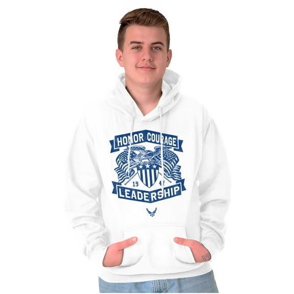 US Air Force Honor Courage Leadership Unisex Plus Size Hoodie Brisco Brands 2X
