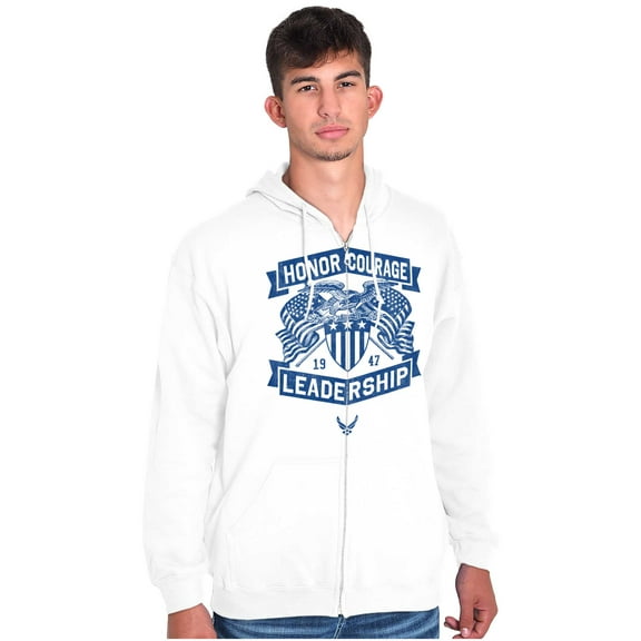 US Air Force Honor Courage Leadership Unisex Plus Size Zip Hoodie Brisco Brands 5X