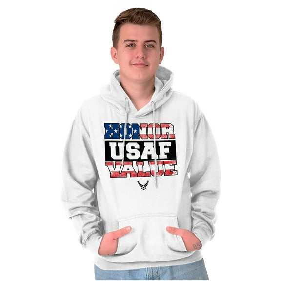 US Air Force Honor Value USA Flag Hoodie Sweatshirt Women Men Brisco Brands S