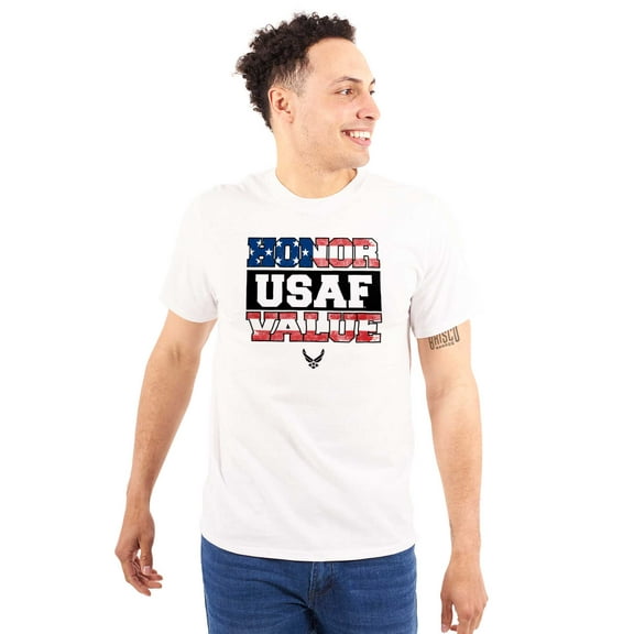 US Air Force Honor Value USA Flag Men's Graphic T Shirt Tees Brisco Brands 2X