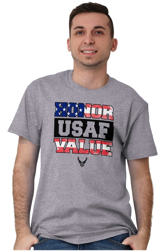 US Air Force Honor Value USA Flag Men's Graphic T Shirt Tees Brisco Brands S