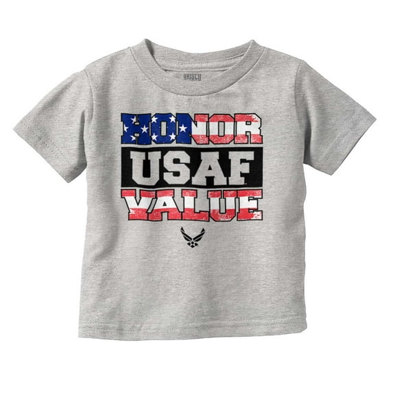 US Air Force Honor Value USA Flag Toddler Boy Girl T Shirt Infant Toddler Brisco Brands 6M