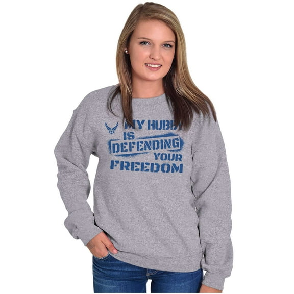US Air Force Hubby Defending Freedom Women Plus Size Sweatshirt Brisco Brands 4X