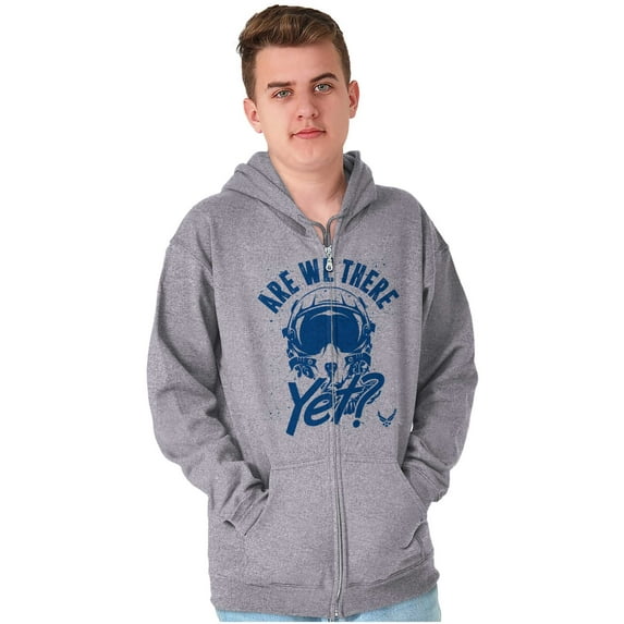 US Air Force Humor Are We There Yet Unisex Plus Size Zip Hoodie Brisco Brands 3X