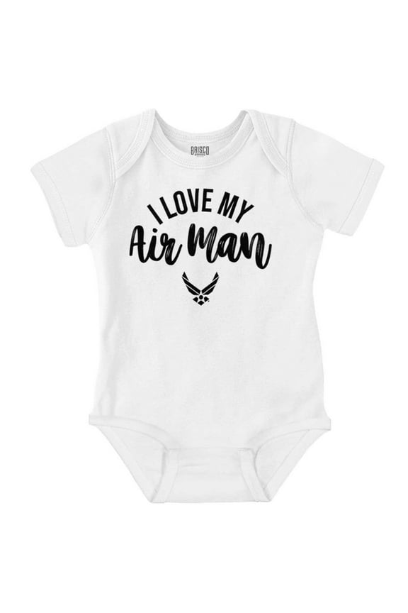 US Air Force I Love My USAF Man Bodysuit Jumper Girls Infant Baby Brisco Brands 24M