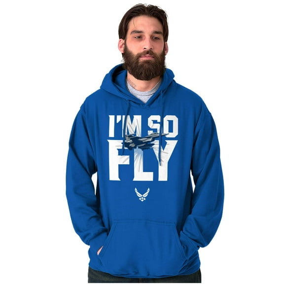 US Air Force I'm So Fly Funny USAF Hoodie Sweatshirt Women Men Brisco Brands L