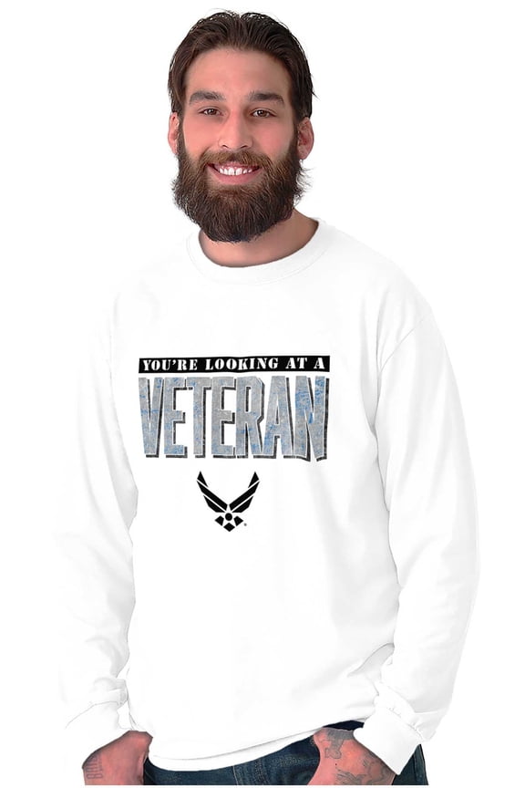 US Air Force Looking At USAF Veteran Long Sleeve TShirt Men Women Brisco Brands S