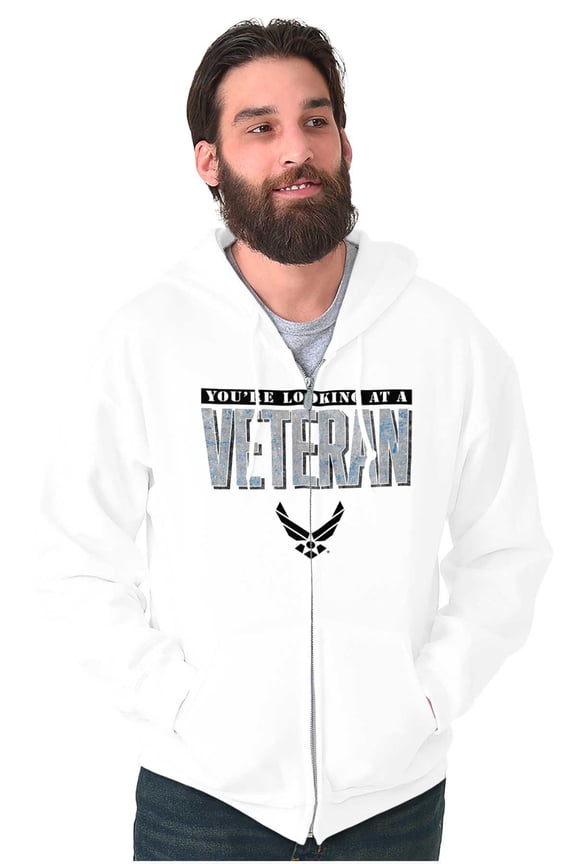 US Air Force Looking At USAF Veteran Zip Up Hoodie Men's Women's Brisco Brands M
