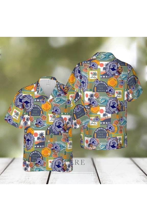 US Air Force Master Sergeant Chief Hawaiian Shirt