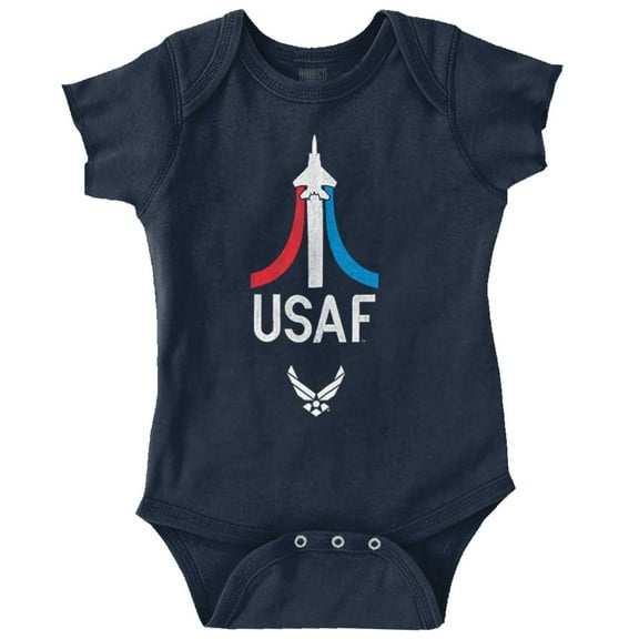 US Air Force Military Aircraft Jet Romper Boys or Girls Infant Baby Brisco Brands 12M
