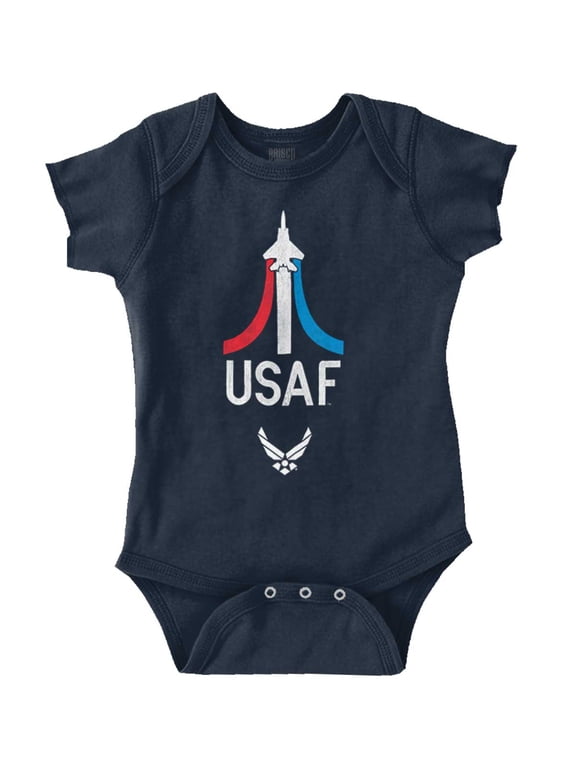 US Air Force Military Aircraft Jet Romper Boys or Girls Infant Baby Brisco Brands 12M