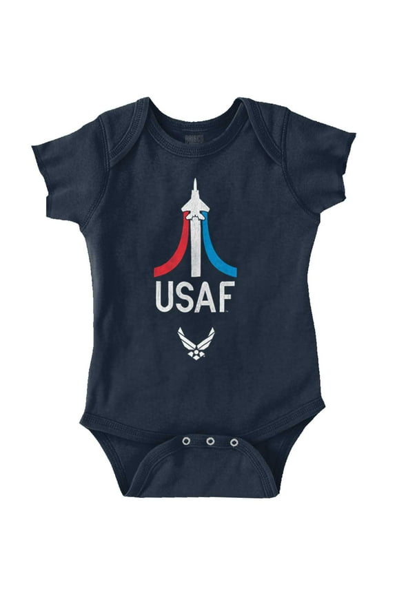 US Air Force Military Aircraft Jet Romper Boys or Girls Infant Baby Brisco Brands 12M