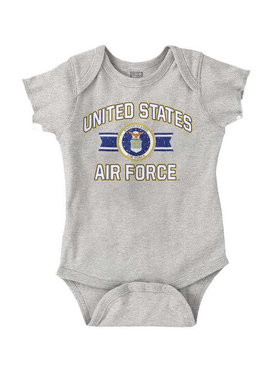 US Air Force Military Crest USAF Romper Boys or Girls Infant Baby Brisco Brands 24M