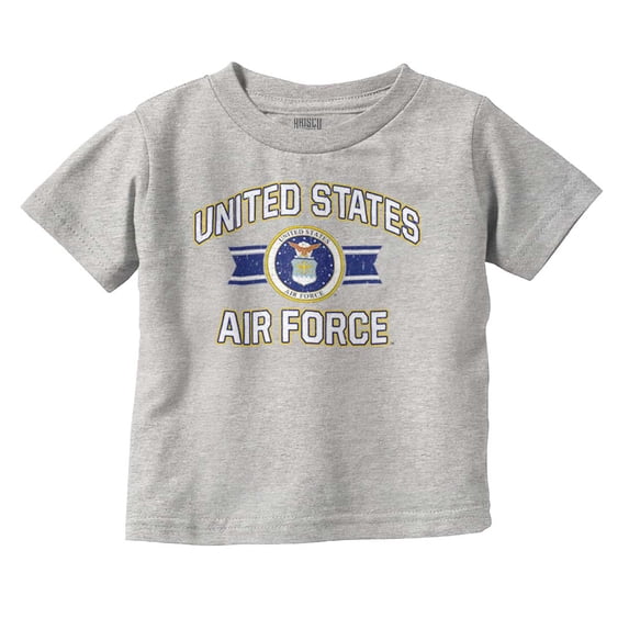 US Air Force Military Crest USAF Toddler Boy Girl T Shirt Infant Toddler Brisco Brands 18M