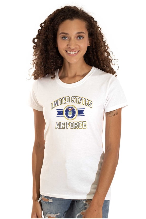 Military Crest USAF Women's T Shirt Ladies Tee Brisco Brands M