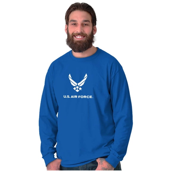 US Air Force Military Wings Emblem Long Sleeve TShirt Men Women Brisco Brands S