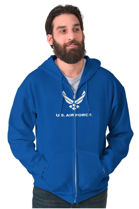 Military Wings Emblem Unisex Plus Size Zip Hoodie Brisco Brands 5X