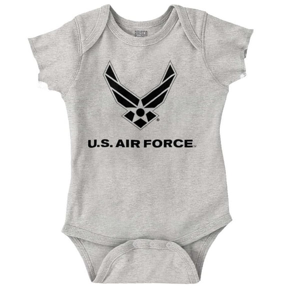 US Air Force Military Wings Symbol Romper Boys or Girls Infant Baby Brisco Brands 12M