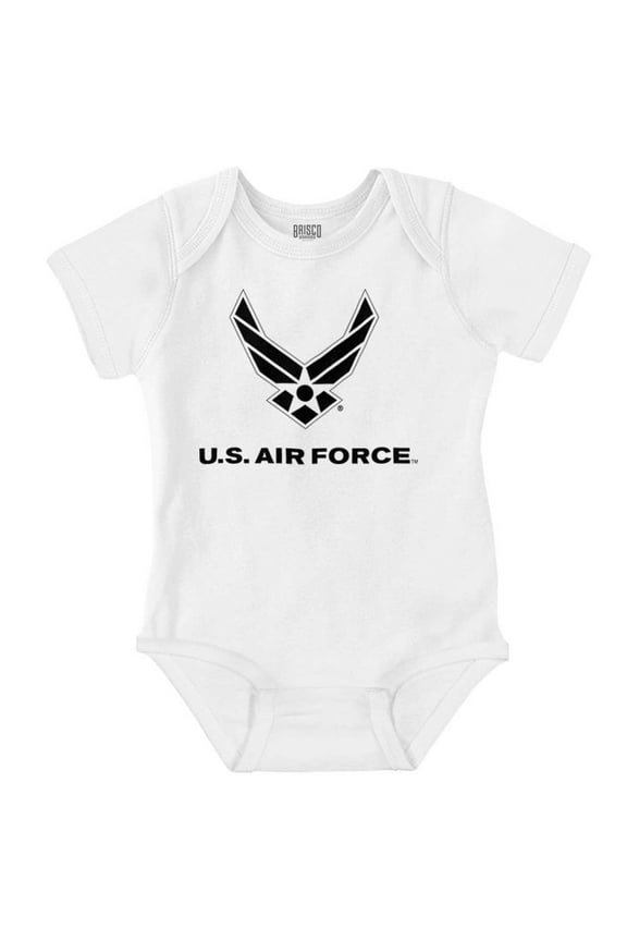 US Air Force Military Wings Symbol Romper Boys or Girls Infant Baby Brisco Brands 24M