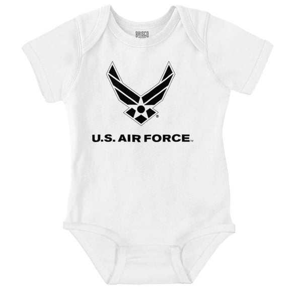 US Air Force Military Wings Symbol Romper Boys or Girls Infant Baby Brisco Brands 6M
