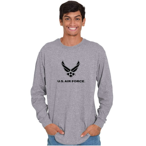 US Air Force Military Wings Symbol Unisex Plus Size Long Sleeve Shirt Brisco Brands 3X