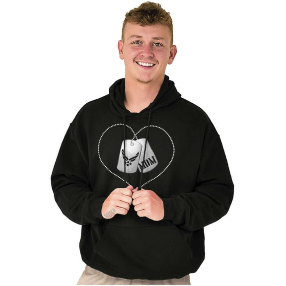 US Air Force Mom Dog Tags Cute USAF Hoodie Sweatshirt Women Men Brisco Brands M