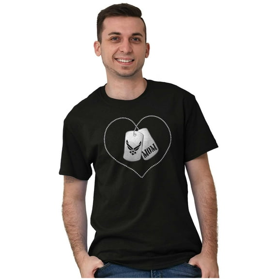 US Air Force Mom Dog Tags Cute USAF Men's Graphic T Shirt Tees Brisco Brands S