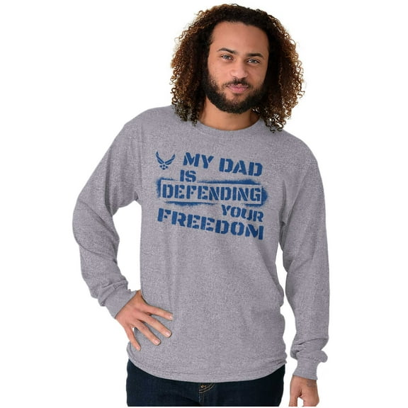 US Air Force My Dad Defending Freedom Unisex Plus Size Long Sleeve Shirt Brisco Brands 3X
