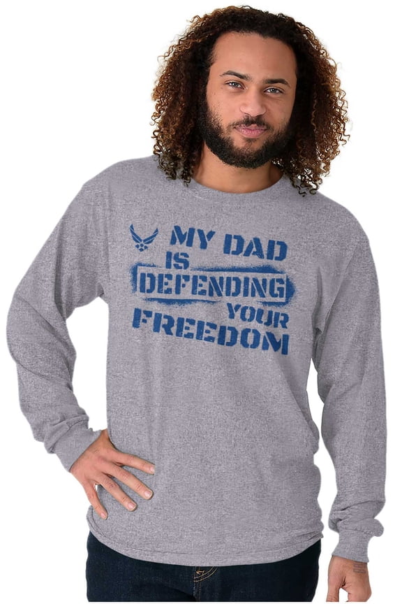 My Dad Defending Freedom Unisex Plus Size Long Sleeve Shirt Brisco Brands 3X