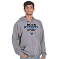 thumbnail image 1 of US Air Force My Hero Airman My Dad Zip Up Hoodie Men's Women's Brisco Brands S, 1 of 6