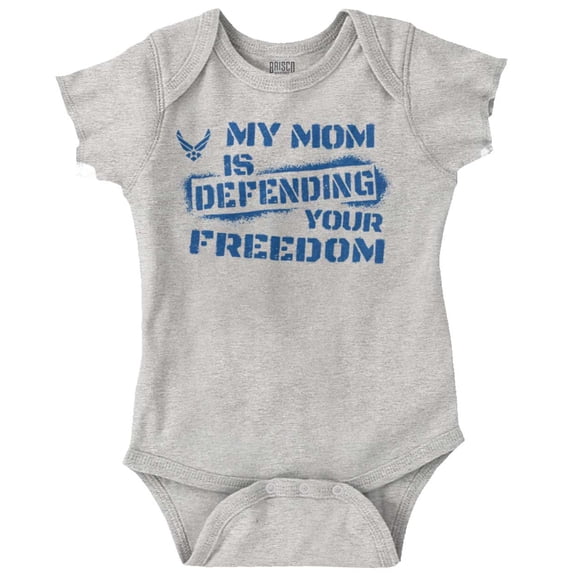 US Air Force My Mom Defending Freedom Romper Boys or Girls Infant Baby Brisco Brands 12M