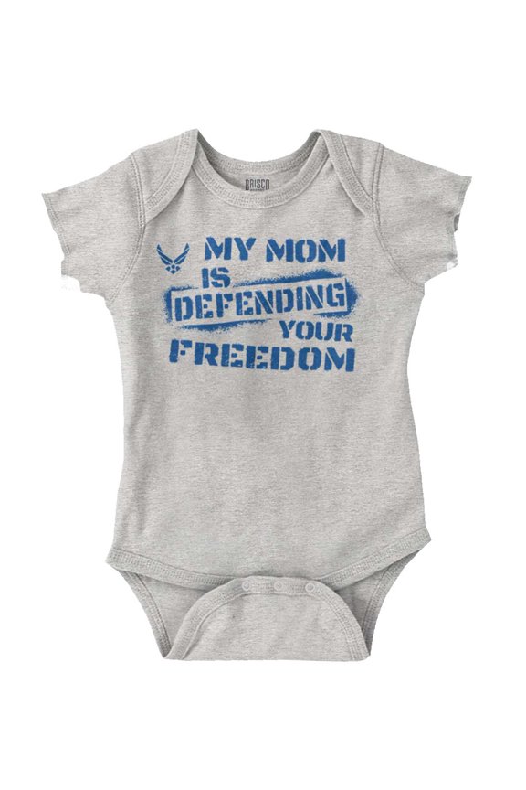 US Air Force My Mom Defending Freedom Romper Boys or Girls Infant Baby Brisco Brands 12M