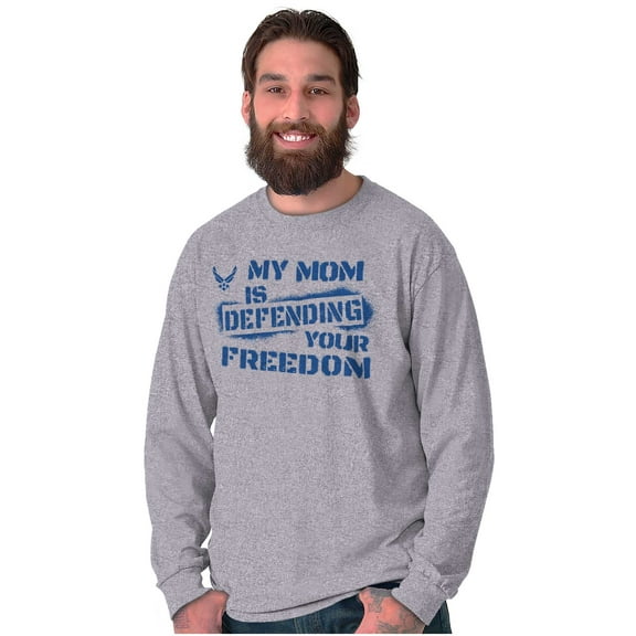 US Air Force My Mom Defending Freedom Unisex Plus Size Long Sleeve Shirt Brisco Brands 3X