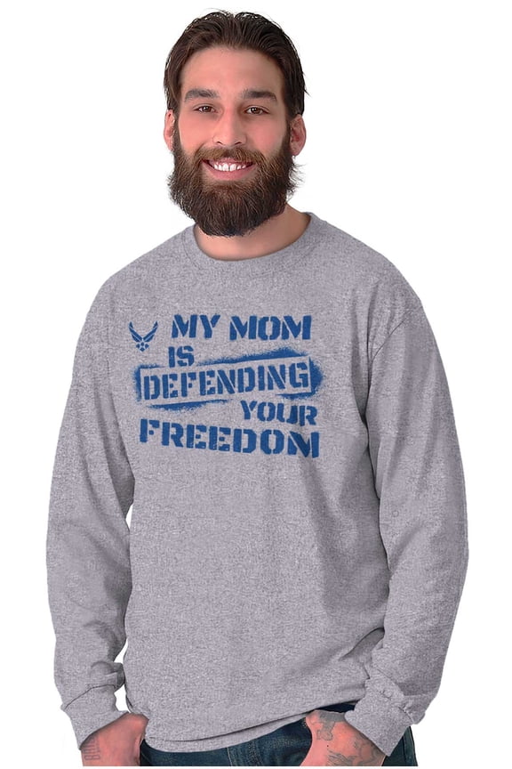 My Mom Defending Freedom Unisex Plus Size Long Sleeve Shirt Brisco Brands 3X