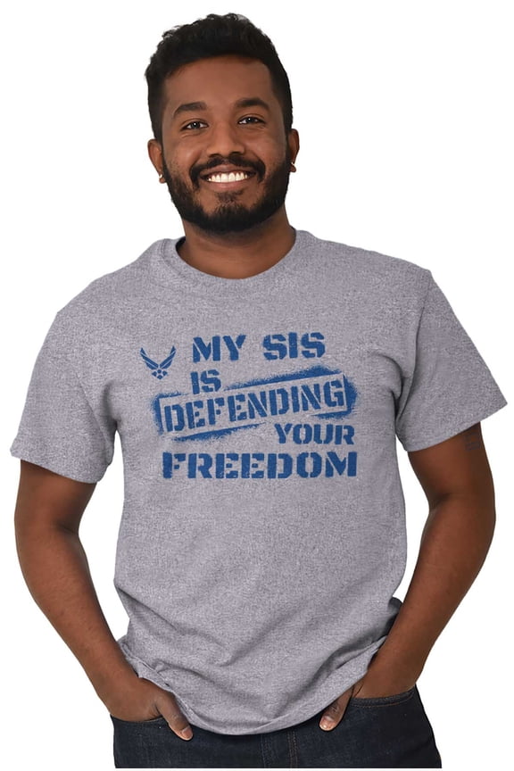 US Air Force My Sis Defending Freedom Men's Graphic T Shirt Tees Brisco Brands S