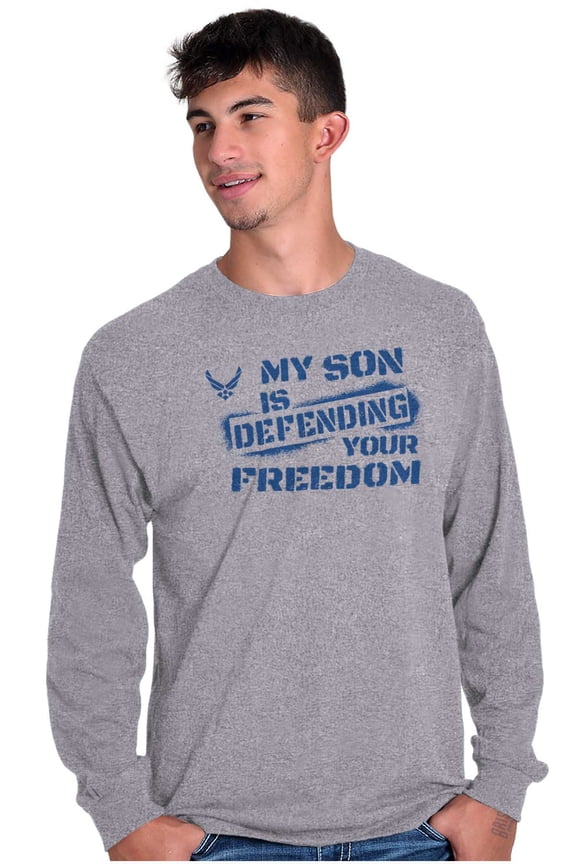 My Son Defending Freedom Unisex Plus Size Long Sleeve Shirt Brisco Brands 3X