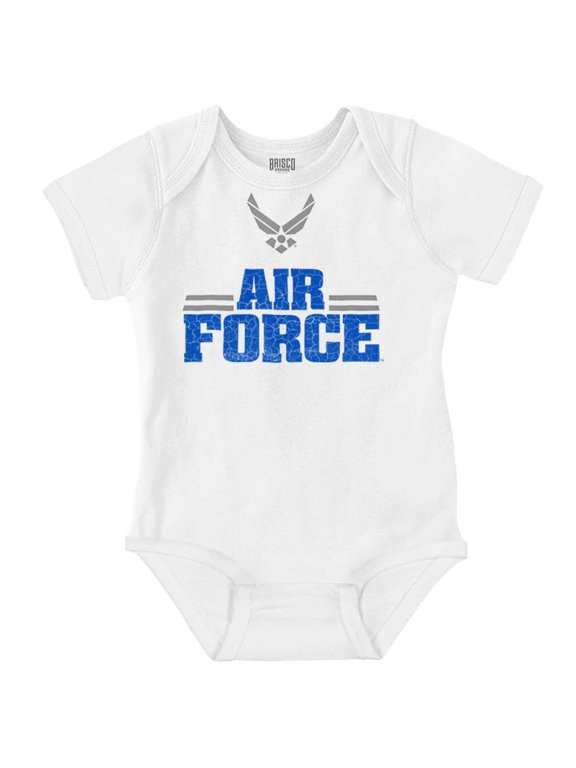 US Air Force Official USAF Wings Logo Romper Boys or Girls Infant Baby Brisco Brands 24M