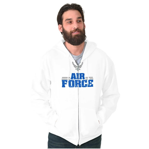 US Air Force Official USAF Wings Logo Unisex Plus Size Zip Hoodie Brisco Brands 3X