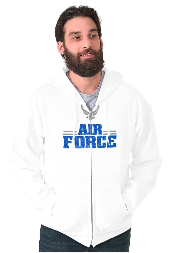 Official USAF Wings Logo Zip Up Hoodie Men's Women's Brisco Brands X