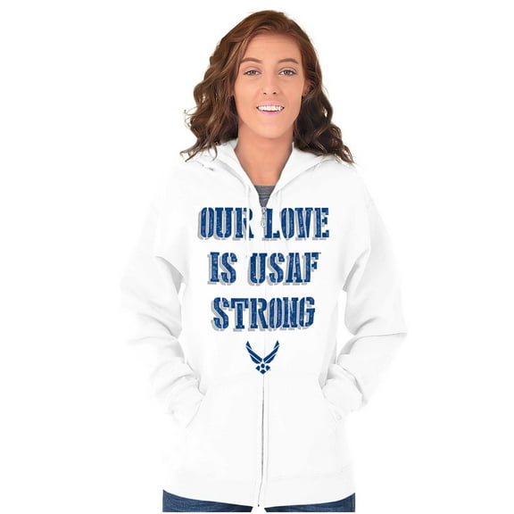 US Air Force Our Love is USAF Strong Women Plus Size Zipper Hoodie Brisco Brands 2X