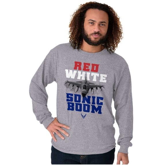 US Air Force Patriotic Sonic Boom Long Sleeve TShirt Men Women Brisco Brands S